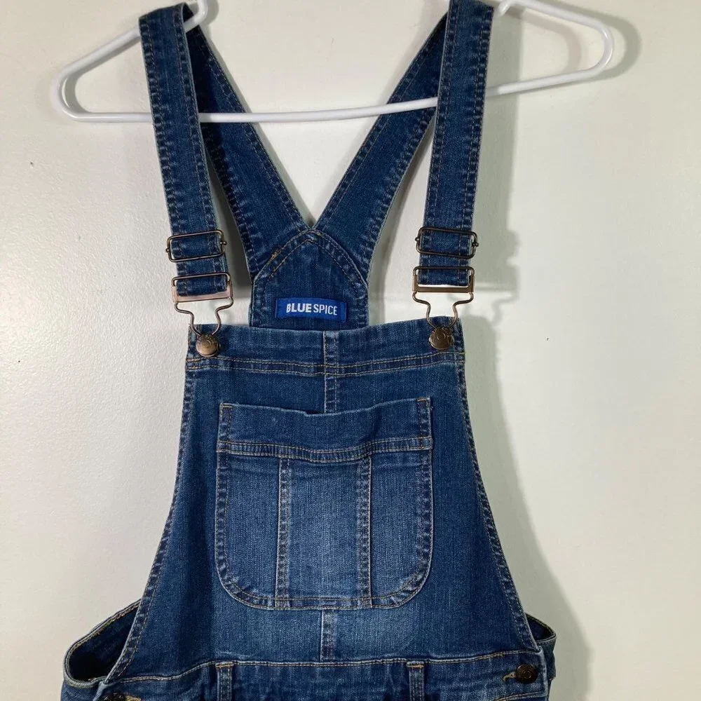 Womens Blue Spice‎ Jean Denim Stretch Shortalls 9